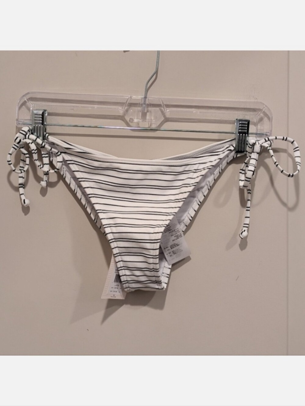 Billabong Striped Skimpy Bikini Bottom with Side Ties Size Large